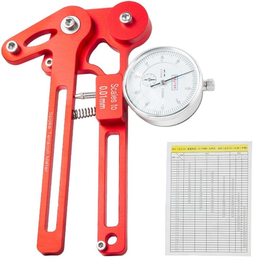 Bicycle Wheel Spoke Tension Meter, Suitable for Various Sizes, Includes Mechanical and Electronic Models (Red electronic watch)