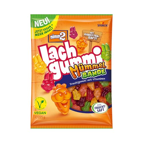 nimm2 Lachgummi Mümmelbande – 1 x 225 g – Veganes Fruchtgummi mit Vitaminen, Frucht- und Gemüsesaft – Süßigkeit in...