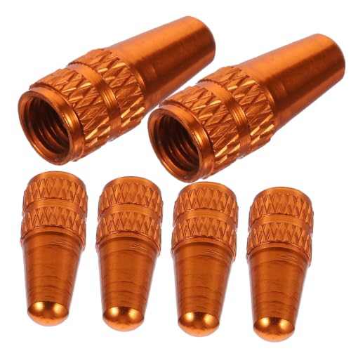Cubiertas de válvula de aluminio 6 uds. Naranja estilo francés miniatura 7