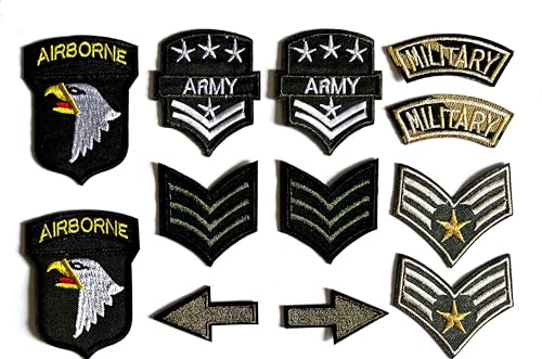 Lot de 12 écussons thermocollants Military Iron On - PA-128