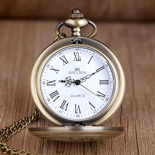 to My Son Lion Engraved Bronze Roman Dial Quartz Pocket Watch