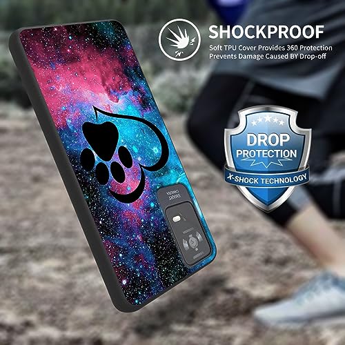 Image of for TCL ION X Phone Case, Soft TPU Ultra-Thin TCL ION V /TCL ION X T607DL 2023 Case for Women Girl, Flexible Anti Scratch Protective Shockproof Cover, Galaxy Love Paw