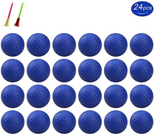 KOFULL Practice Foam Golf Balls, Golf Foam Sponge Soft Elastic Practice Indoor &Outdoor Ball -24/ Pack (Pink,Red,Blue,Yellow,Orange) ¡­