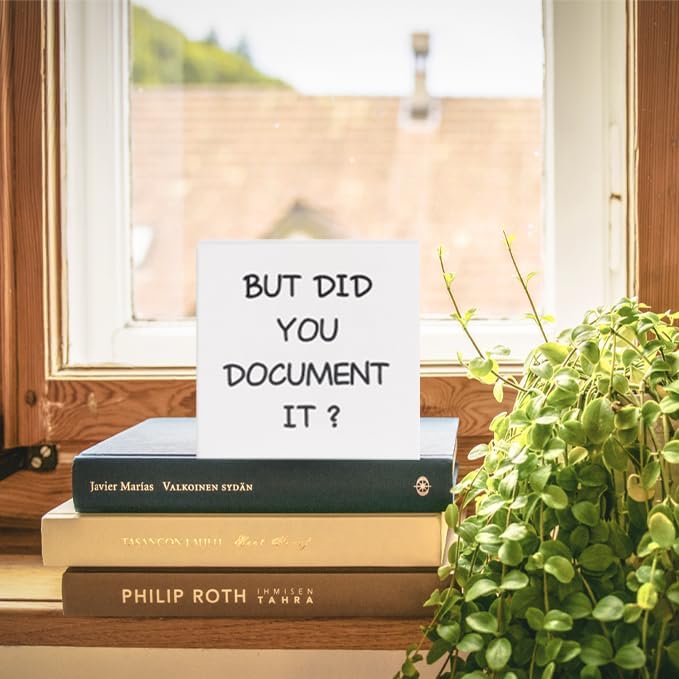 Miniatura 5 de Letrero de madera con texto en inglés But Did You Document It para oficina, casa de campo, 5 x 5 pulgadas, para oficina, jefe, colegas, escritorio,