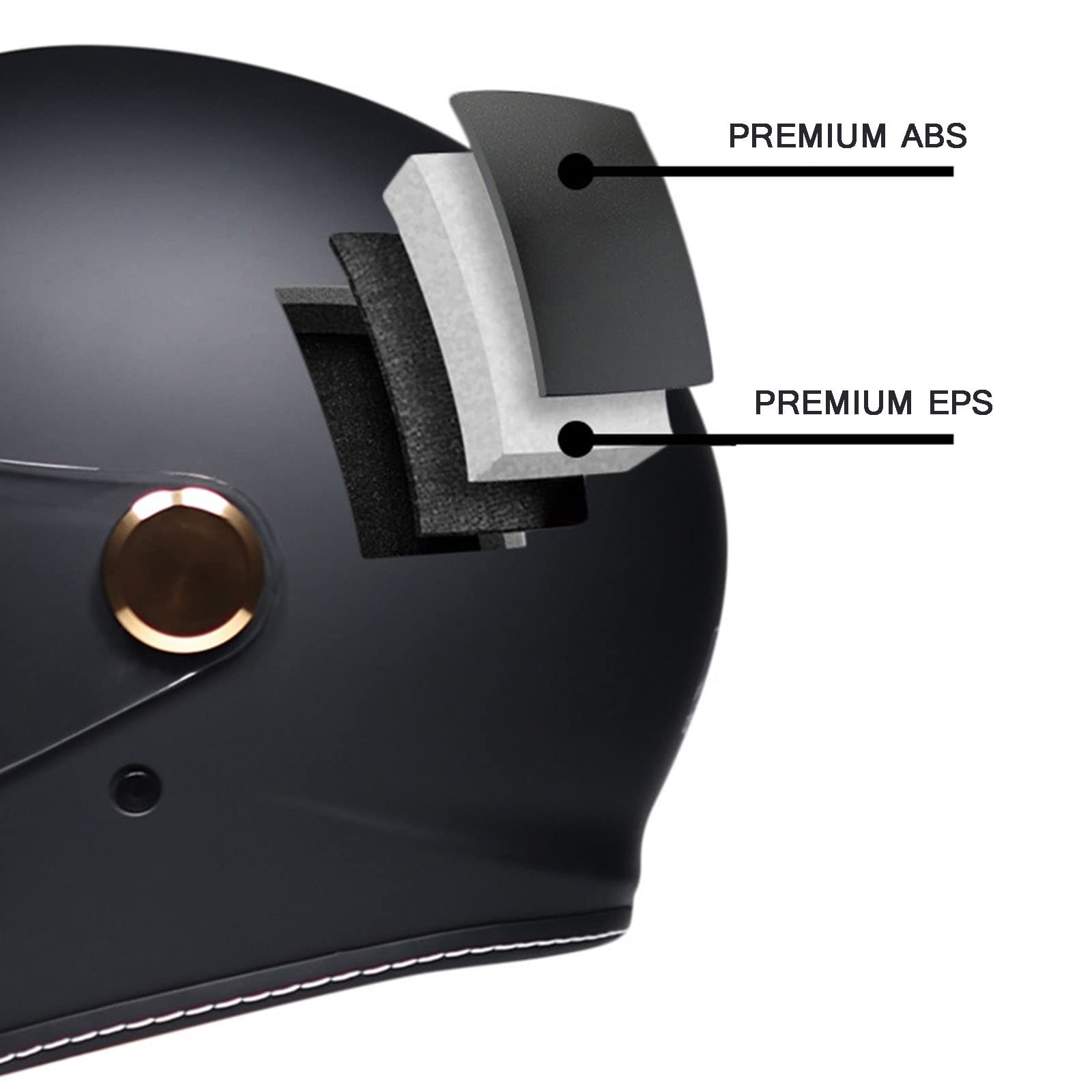 Casco Moto Integrale Vintage - ABS, Omologato DOT/ECE - Con Parasole, Modello Retro Per Uomo E Donna - Taglie M-XXL (Scegli Colore C E Misura XL 61-62cm) - 6
