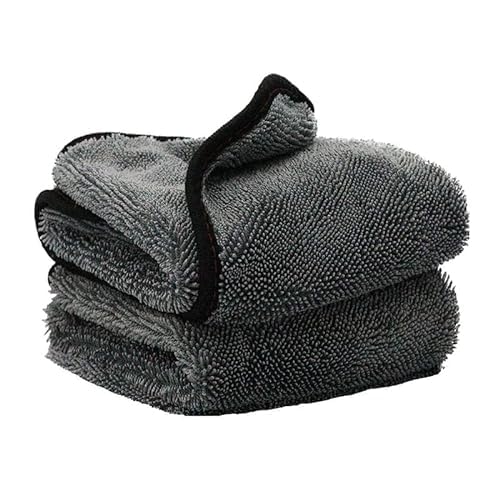 2PCS Premium Drying Cloths Super Absorbent for Bathroom cleaning Grey Microfibre Cloths 650 Gsm Thickened Fibres Scratch-Free Microfibre Wipe Towel for Cars Care (40 * 60Cm)