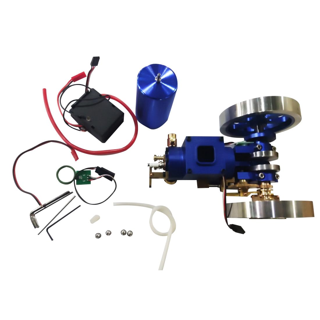 Zestaw do budowy mini silnika, silnik spalinowy, model silnika wysokoprężnego, zestaw modelarski, metalowy silnik mechaniczny, zestaw na prezent dla entuzjastów technologii, dorosłych -RTR