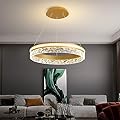 RUIBOOXIN Modern LED Chandelier 1 Ring 19.7in Pendant Lighting for Kitchen Island 50W Dimmable LED Pendant Ceiling Light Gold Hanging Light with Remote for Kitchen Dining Room Bedroom Living Room