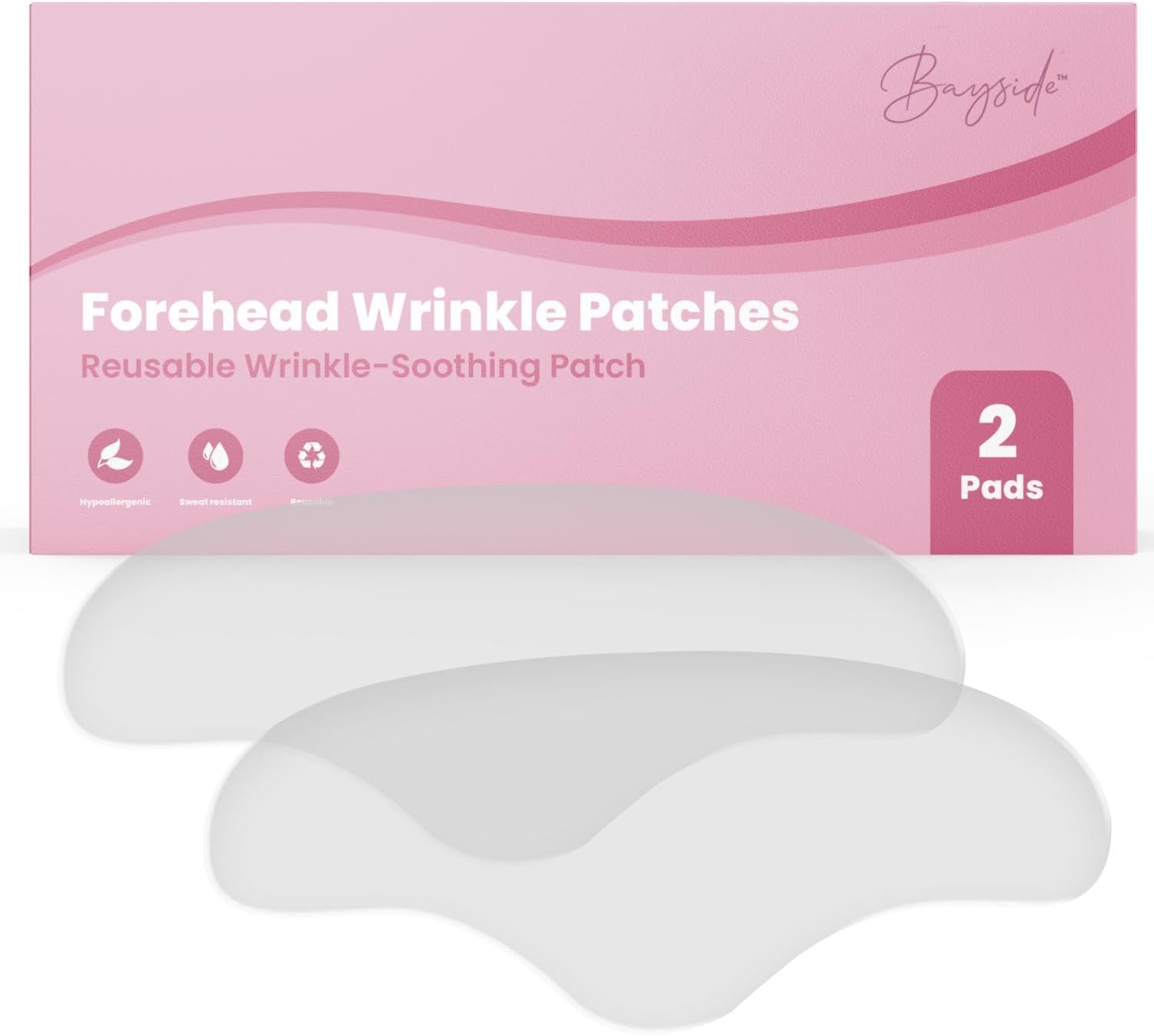 Forehead Wrinkle Patches | Non-Invasive Reusable Skin Care Solution | Fine Lines and Wrinkles Smoothing | Pairs with Eye Patches and Face Tape | Long-Lasting Skin Pads for a Smoother Look | Pack of 2