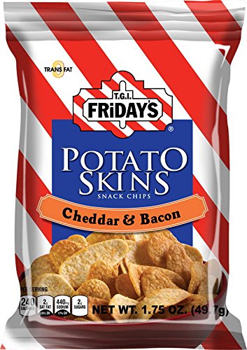 TGI Fridays, Tato Skins Cheddar & Bacon, 1.75 oz. Bag, (55 count)