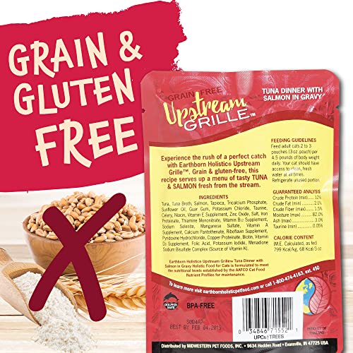 Earthborn Holistic Upstream Grille with Tuna & Salmon Grain-Free Wet Cat Food Pouches, 3 Ounce (pack of 24) - Thumbnail 3