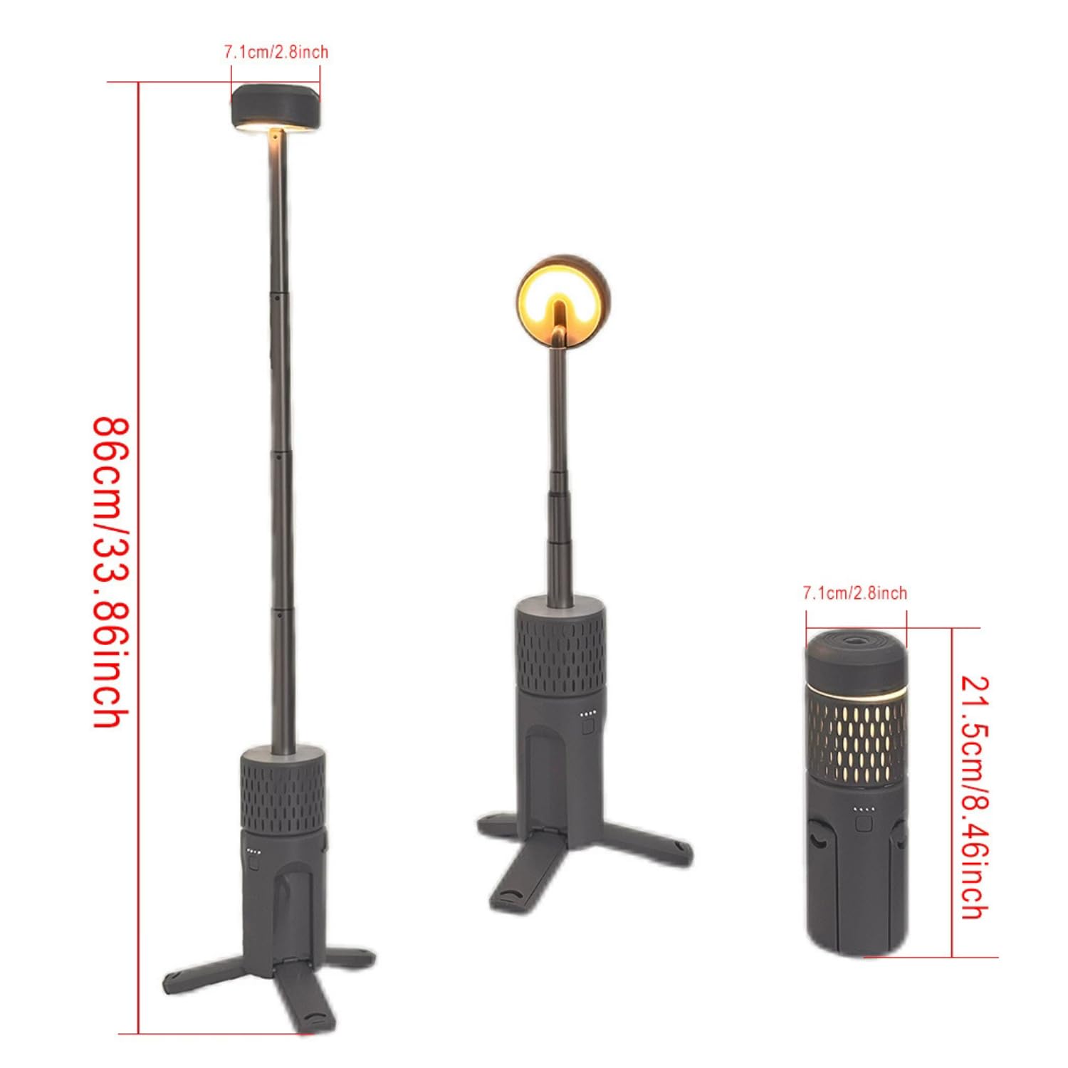 EVISTR Teleskop-Campinglampe Wiederaufladbar – Zusammenklappbare LED-Laterne mit 7800mAh Akku – IP54 Wasserdichte Outdoor-Beleuchtung für Zeltabenteuer, Camping, Wandern und Notfälle