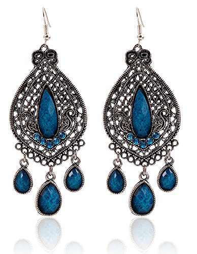 Eternity J. Classy Charm Rhinestone Ethnic Earrings Antique Vintage Victorian Tear Drop Earing