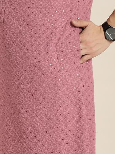 Image of Amazon Brand - Tavasya Men Rayon Blend Embroided Regular Kurta