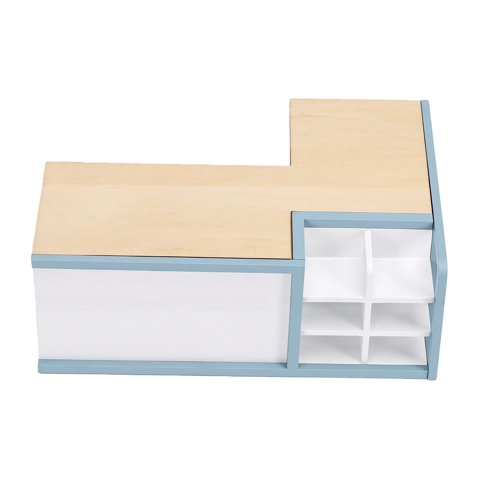 Wakects 1:12 Escala Miniature Supermercado Mostrador, Forma L Azul Pastel
