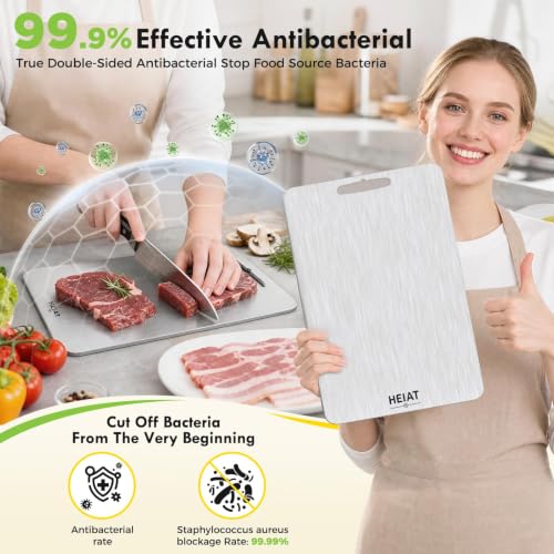 Image of 100% Titanium Cutting Board Set of 3, Double-Sided Kitchen Boards | 3-Piece Multi-Size Set One-Piece Pure Titanium Reversible Double-Sided Design Dishwasher Safe Gift-Ready Packaging