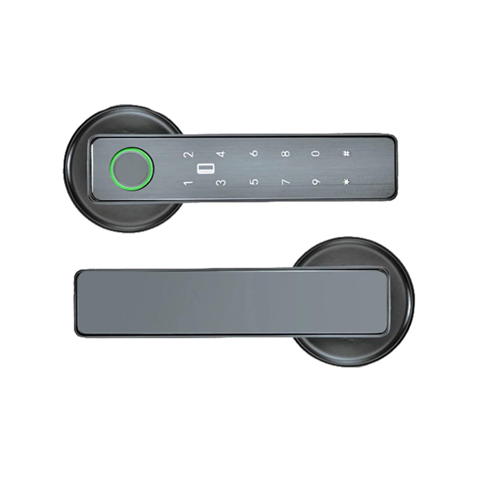JVDDI Smart Door Handle, Smart Lock for Indoor Home Wooden/Metal Door with Fingerprint Password(Grijs)