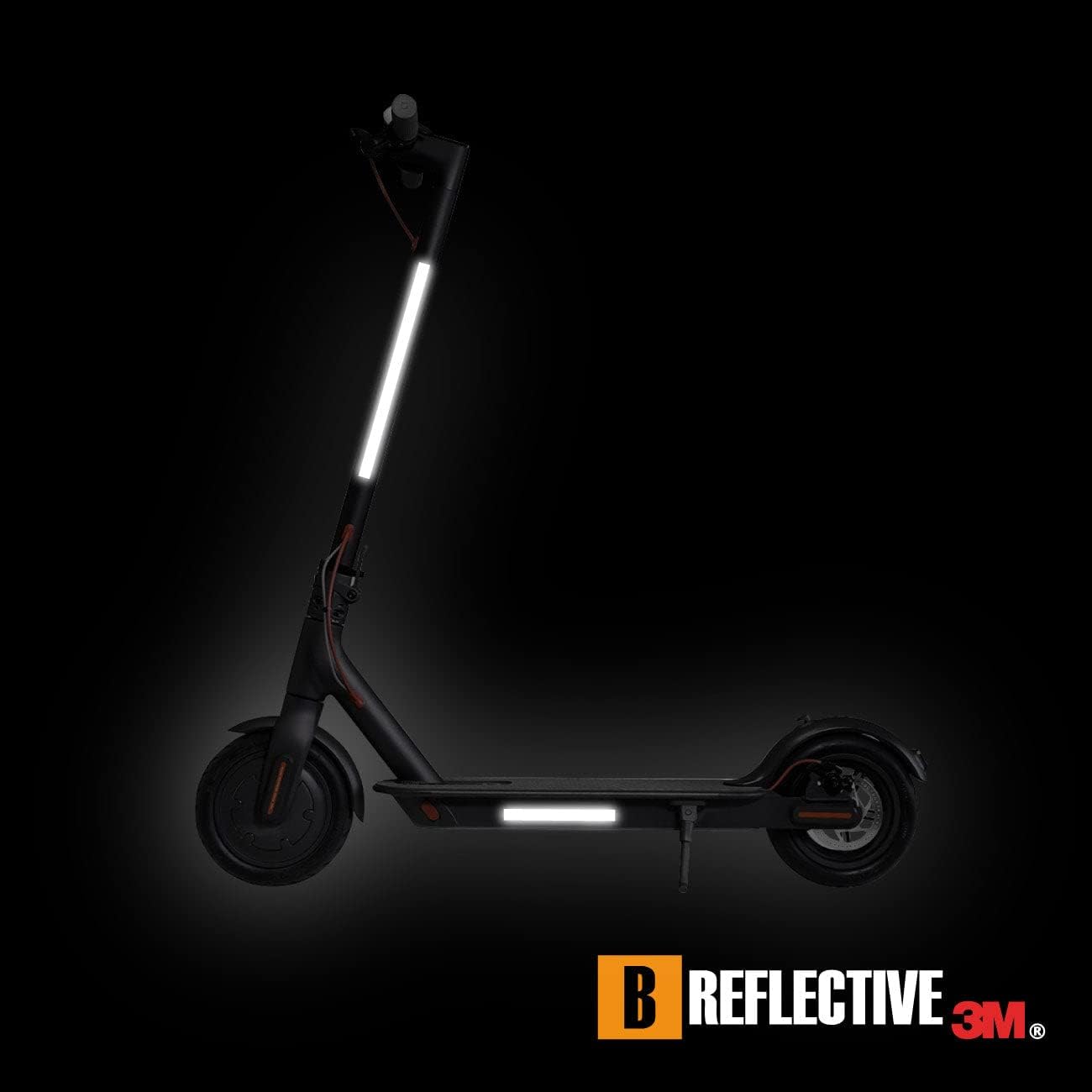 Set of 8 Retro Reflective Stickers for Scooters, Bikes, Motorcycles,... - Multi Support Strips - High Visibility - 3M Technology™ - Maximum grip