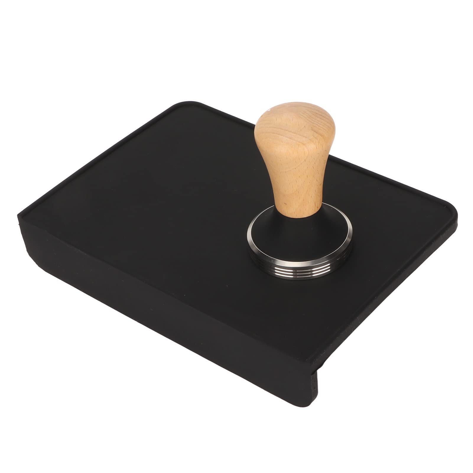 Juego de Manipulación de café de Madera con Tapete de Silicona Diseñado para Baristas Principiantes Materiales de Primera Calidad Duraderos y Fáciles de Limpiar 8,5 X 6,0 Pulgadas