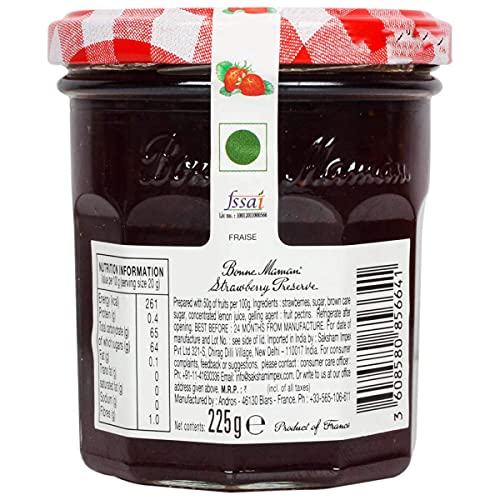 Image of Bonne Maman Strawberry Preserve, Marmalade Fruit Jam, 7.9 oz / 225 g