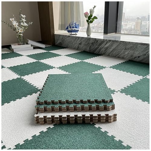 Paquete de 6 alfombras de espuma entrelazadas, suaves, antideslizantes de 24 x 24 pulgadas con borde para sala de juegos de niños, decoración de guardería y soluciones de suelo seguras