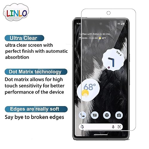 Image of Tempered Glass Screen Protector Compatible for Google Pixel 7 with Full Screen Coverage; Except Edges and Easy Installation Kit(Transparent), Pack of 1