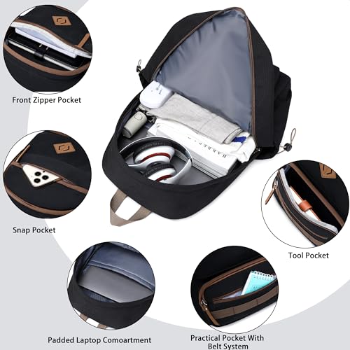 Caoroky knight Laptop Backpacks College Bookbags Women Men Anti Theft Travel Backpacks Large Elementary Middle High School Bags for Kids Teens Girls Boys Students Adults Causal Daypack-Black3