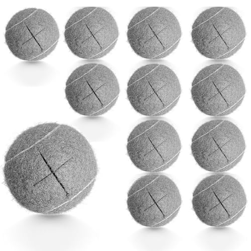 LinamHoz 12pcs Precut Walker Tennis Balls, Heavy Duty Long Lasting Felt Pads for Furniture Legs and Floor Protection Chairs Desks Furniture Tennis Balls