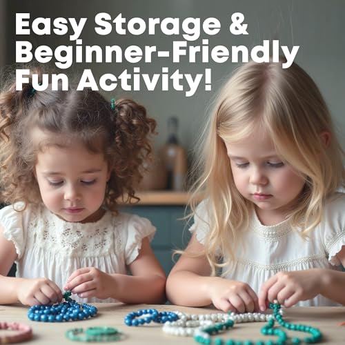 Image of FLO Toys Multicolor Beads Aqua Blue Theme Jewellery Making Kit for Girls & Women | DIY Beads Set with Charms, Thread, Hooks & Rings | Bracelet, Necklace, Earring & Craft Making Kit