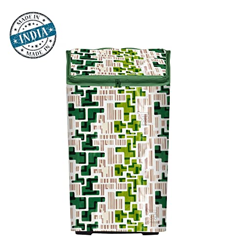 Image of Washing Machine Cover for Top Load 5kg to 7.5kg | Light Weight Dustproof Polyester Cover with Zip Enclosure | Fully Automatic Washer Protector Indoor Outdoor Use- Size 23x23x35 inch
