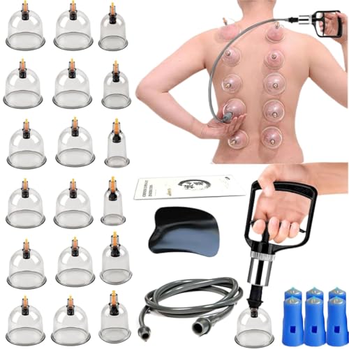 Cupping Therapy Set, 18 Pcs, with Pumping Handle