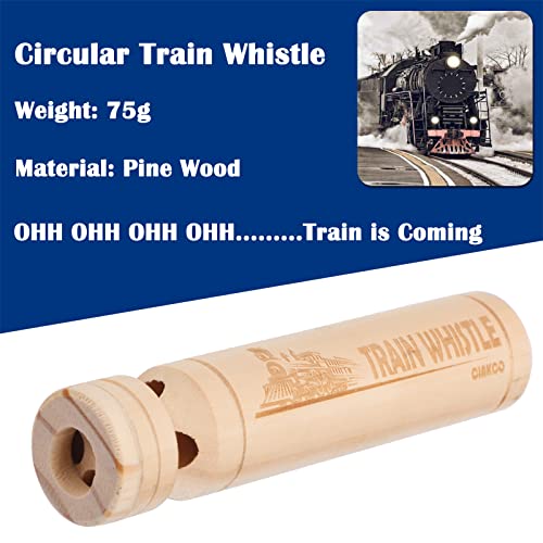 Wooden Train Whistle Upgrade Circular Wood Train Whistle 4 Tone Children Educational Party favors Toy Gift - Thumbnail 4