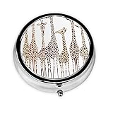 Mini pilulier de voyage portable avec motif girafes mignonnes et drôles - Complément alimentaire et huile de poisson