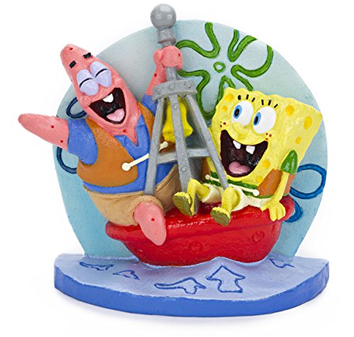 Enfeite de aquário Penn Plax Bob Esponja e Patrick em uma boia