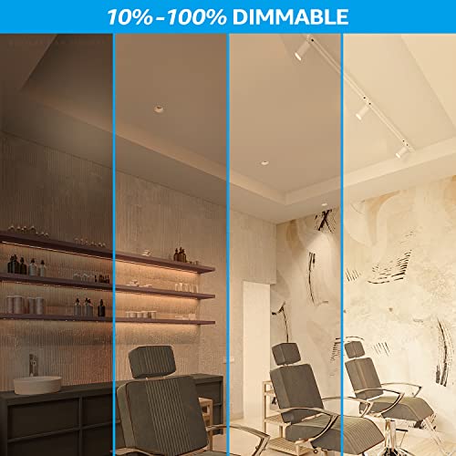 Leonlite 17.5W Commercial Series Led Track Lighting Heads, Cri90 H Track Lighting, Dimmable Track Light Head, Etl & Es Listed, 38° H Track Lighting Heads, 3000K Warm White, Matte White, Pack Of 4 #TOP2