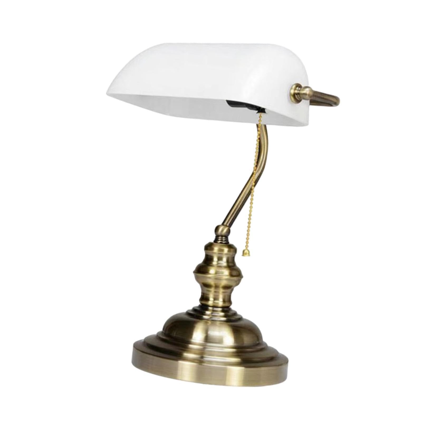 Vintage Bankers Lamp E27 Decorative Desk Lamp for Bedroom Living Room Office White | 1 Desk Lamp(EU Plug)-image-21