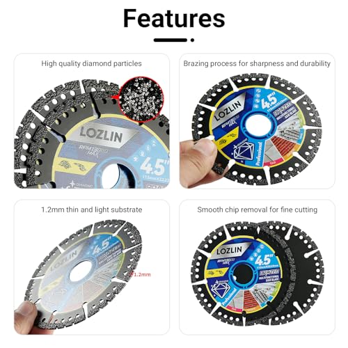 LOZLIN 3-Pack Multi-Purpose Diamond Blade