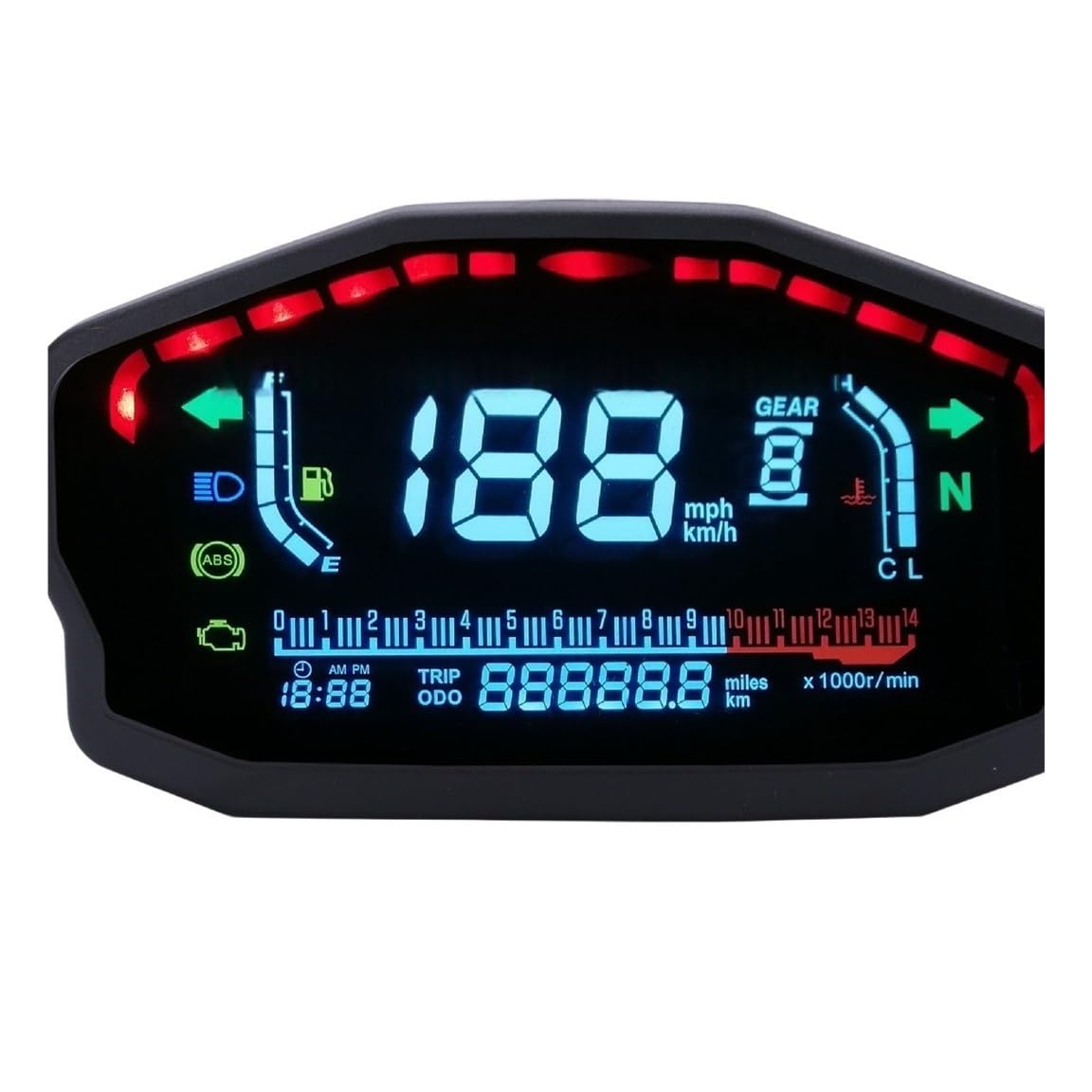 Tachimetro Digitale Motocicletta Contachilometri Digitale Universale ABS Da 600 Cc A 4 Cilindri, Contagiri Per Moto