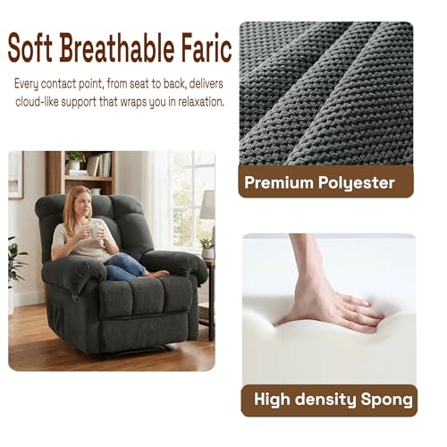Sillón reclinable con apoyo ergonómico gris oscuro miniatura 3