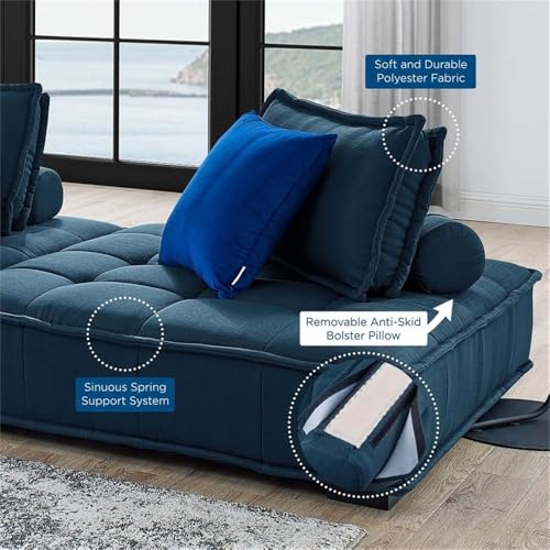 Sillón Plegable Tela Peluche Azul miniatura 5