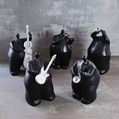 Black Music Puppet Resina Decorazioni per la casa Accenti Personaggi Carini Soggiorno Camera da Letto Decorazione Oggetti Ornamento Artigianato Matrimonio Creativo Regali di Compleanno (col