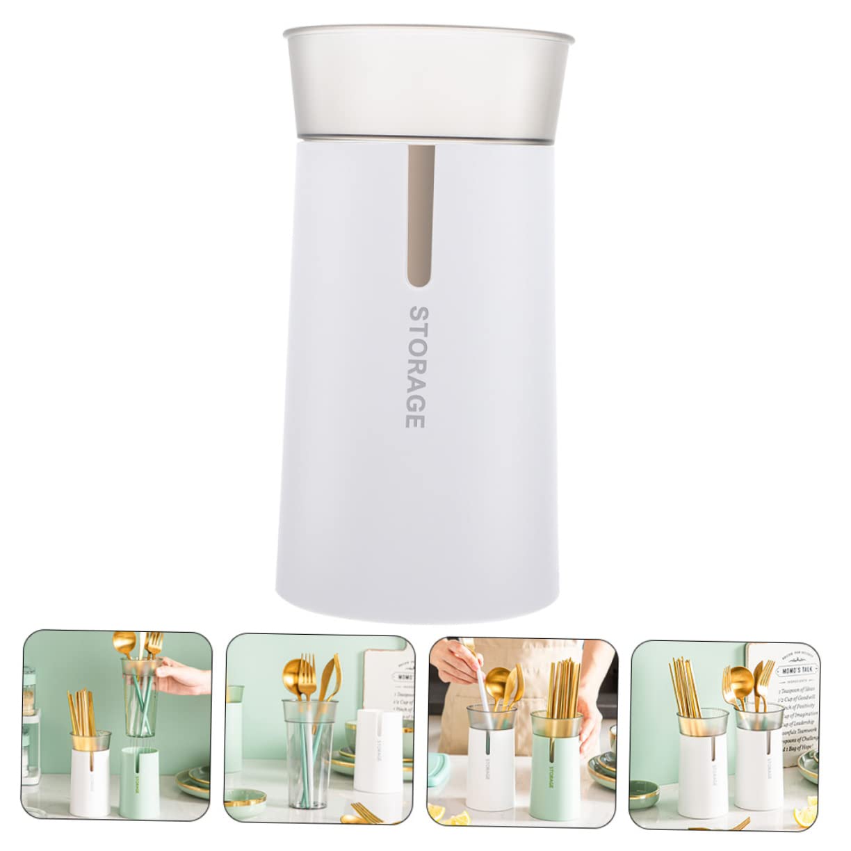 SOLUSTRE Chopsticks Storage Tube Convenient Cutlery Holder with Drainage for Easy Cleaning Stylish Kitchen Utensil Organizer Versatile Storage for Spoons and Forks