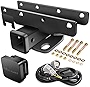 Nilight - JK-61A 2' inch Rear Bumper Tow Trailer Hitch Receiver Kit, Compatible for 2007-2018 Jeep Wrangler JK 4 Door & 2 Door Unlimited, w/4-Pin Wiring Harness (Exclude JL Models)