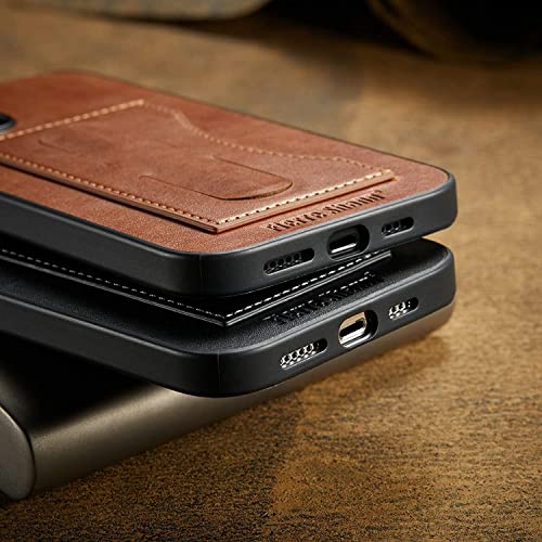 Étui iPhone 12 Pro Max rouge housse de protection intégrale antichoc en cuir avec support - 6