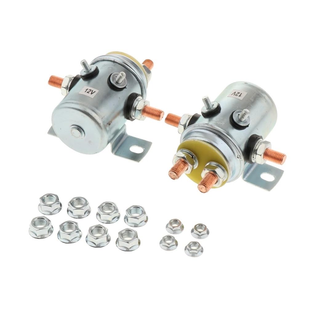 2x Solenoid Relay Switch 6 Terminal For Winch Continuous Duty 12V 200A Winch Starter Solenoid Relay Switch ICXLPMC