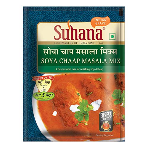 Image of Suhana SOYA Chaap 50g Pouch | Spice Mix | Easy to Cook Masala | Pack of 9