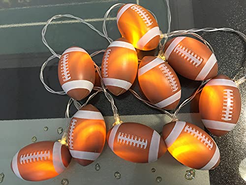Codear Football Decor Lights String,Battery Powered 6.5ft 10 LED Football Fairy Lights for Room Decor,Sport Theme Party Decorative Light,Birthday Christmas Decorations,Footballs Fans Gift