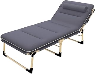 YVX Tumbona de Metal, Tumbona Plegable, Silla de jardín Carga estática, Resistente a la oxidación, con cojín, Respaldo de Ajuste de 4 Posiciones 193 67 31cm, 150 Kg MAX c2015 (Color: con cojín)