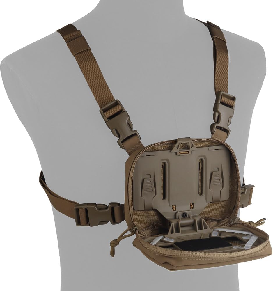 FoldPanel Tactical Chest Vest Pouch Set, Chest Rig Phone Mount as 4.7-6.7" Phone Plate Carrier Accessory with Pouch Cover