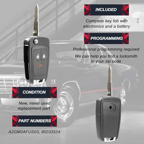 Télécommande Chevrolet Spark 2013-2015 boîtier clé 3 boutons